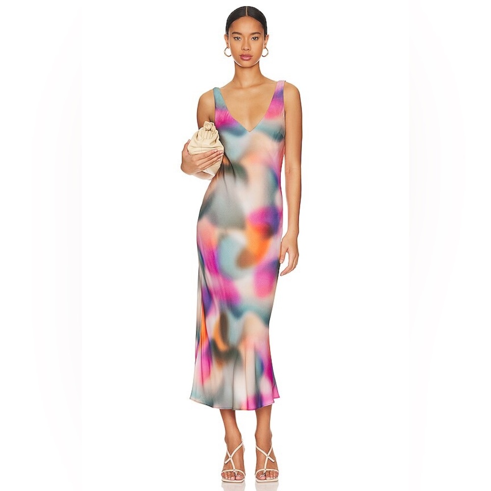 LNA V Slip Dress in Kaleidoscope- Medium